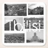 トビリシ・ジョージア・シティ・アーキテクチャシティスケープ スクエアペーパーコースター (正面)