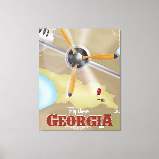 トビリシ・ジョージア・ヴィンテージ旅行ポスター キャンバスプリント (正面)