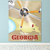 トビリシ・ジョージア・ヴィンテージ旅行ポスター キャンバスプリント (インサイチュ (ウッドフロア))