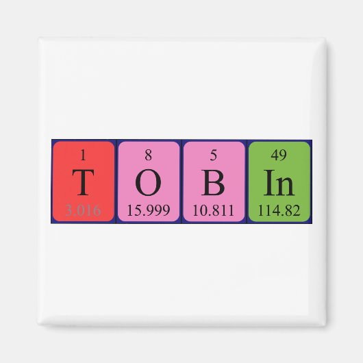 トビン周期表名磁石 マグネット (正面)