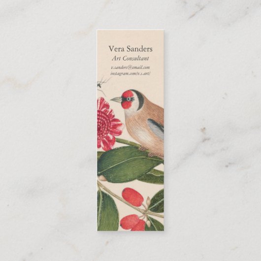 トビ、カーネーション、チョウのしおり スキニー名刺 (裏面)