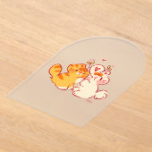トビ＆タンジーのハグ - かわいい猫とウサギ アクリル招待状 (レイダウン)