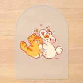 トビ＆タンジーのハグ - かわいい猫とウサギ アクリル招待状 (正面)