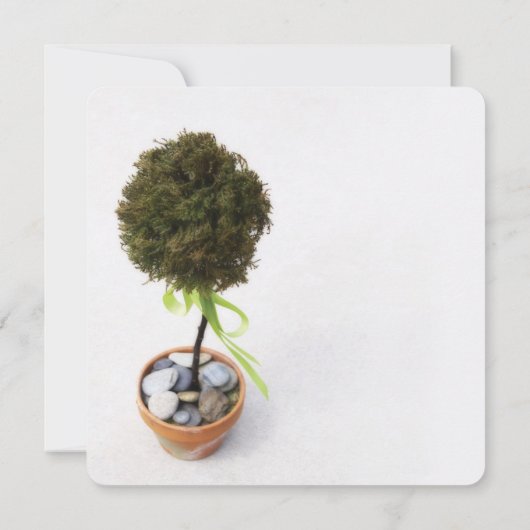 トピアリーお洒落ツリー結婚式招待状 招待状 (裏面)