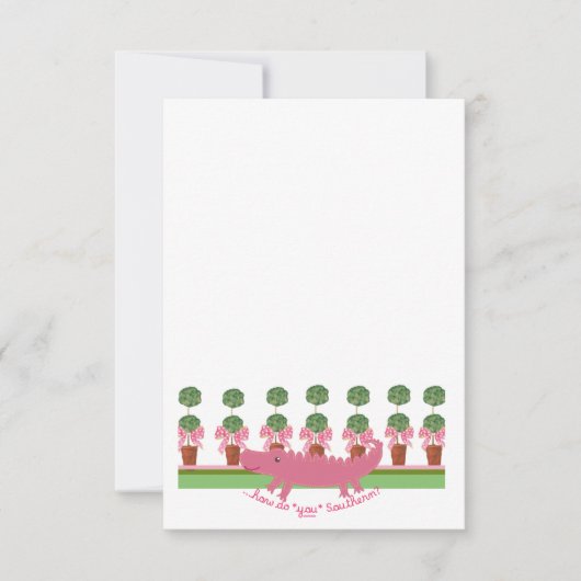 トピアリーアリゲーターフラワーポットジャース サンキューカード (正面)