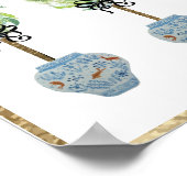 トピアリーズブルー&ホワイトジンジャージャールアートプリントポスター ポスター (角)