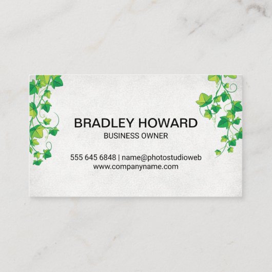 トピアリーツリー |のぶら下がったつる植物 名刺 (裏面)