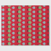 トピアリートピアリーブルーとホワイトジンジャージャー ラッピングペーパー (フラット)