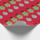 トピアリートピアリーブルーとホワイトジンジャージャー ラッピングペーパー (角)