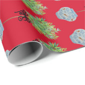 トピアリートピアリーブルーとホワイトジンジャージャー ラッピングペーパー (ロールコーナー)