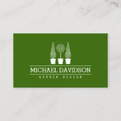 トピアリートリオガーデナー造園グリーン/ホワイトII 名刺 (正面)