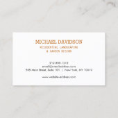 トピアリートリオガーデナー造園ダークオレンジ 名刺 (裏面)