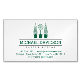 トピアリートリオガーデナー造園ダークグリーン マグネット名刺