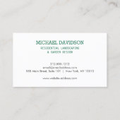 トピアリートリオガーデナー造園ダークグリーン 名刺 (裏面)