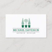 トピアリートリオガーデナー造園ダークグリーン 名刺 (正面)