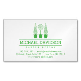 トピアリートリオガーデナー造園ブライトグリーン マグネット名刺