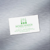 トピアリートリオガーデナー造園ブライトグリーン マグネット名刺 (インサイチュ)