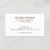 トピアリートリオガーデナー造園ブラウン 名刺 (裏面)