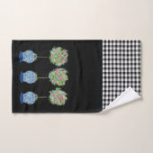 トピアリーバラブラックアンドホワイトジンジャージャー ハンドタオル (ハンドタオル)