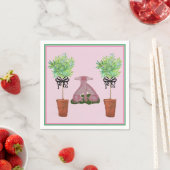 トピアリーピンク（犬）スタッフォードドッグ紙ゲストタオル スタンダードカクテルナプキン (インサイチュ)