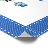 トピアリーブルーとホワイトジンジャージャールアートプリントポスター ポスター (角)