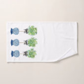 トピアリーブルーとホワイトジンジャージャー バスタオルセット (ハンドタオル)