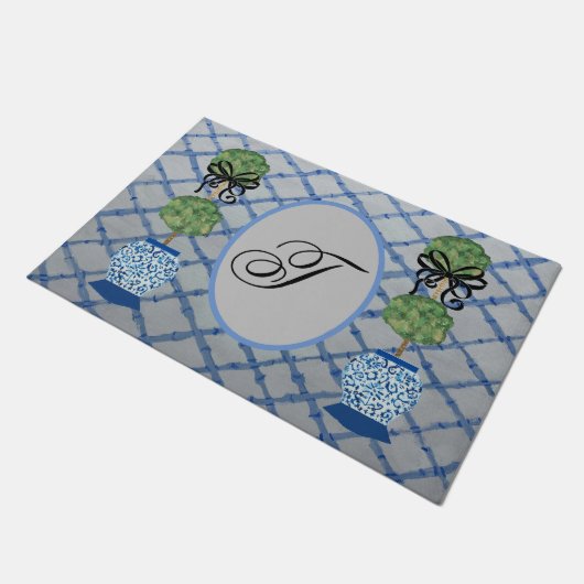 トピアリーブルージンジャージャースジャースドールマットようこそマット ドアマット (アングル)