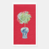 トピアリーブルーホワイトジンジャージャー紙ゲストタオル (正面)