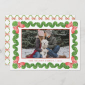 トピアリー名門私立校風のガーデンのクリスマスフォト シーズンカード (正面/裏面)