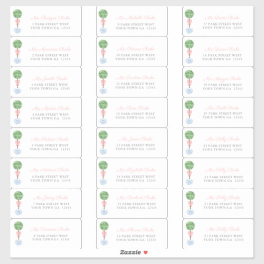 トピアリー名門私立校風のガールバプティスゲスト住所 シール (シート)