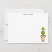 トピアリー水彩イラストレーション ノートカード (正面)