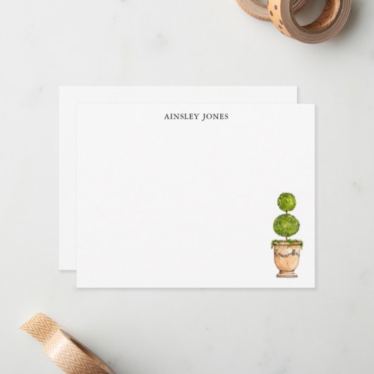 トピアリー水彩イラストレーション ノートカード (正面/裏面インサイチュ)