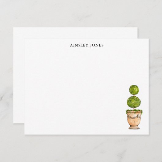 トピアリー水彩イラストレーション ノートカード (正面/裏面)