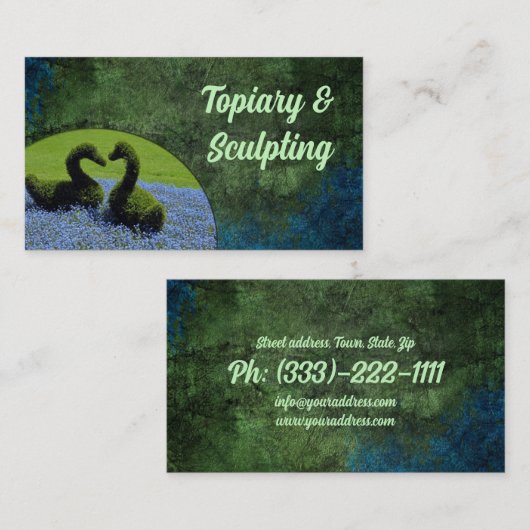 トピアリー&スカルプトカスタムシェイプ庭師サービス 名刺 (正面/裏面)
