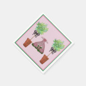 トピアリー ピンク スタッフォードシャー犬の紙のゲストタオル スタンダードカクテルナプキン (角)