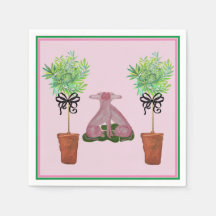 トピアリー ピンク スタフォードシャー ドッグ ペーパー ゲスト タオル