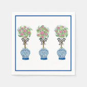 トピアリー ブルーアンドホワイト ジンジャージャー スタンダードカクテルナプキン (正面)