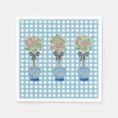 トピアリー ブルーアンドホワイト ジンジャージャー スタンダードカクテルナプキン (正面)