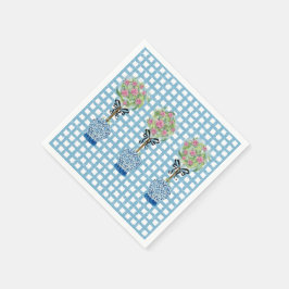 トピアリー ブルーアンドホワイト ジンジャージャー スタンダードカクテルナプキン