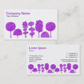 トピアリー – 紫オンホワイト 名刺 (正面/裏面)