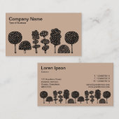 トピアリー - 黒のカードボード ブラウン d2b29a 名刺 (正面/裏面)