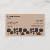 トピアリー - 黒のカードボード ブラウン d2b29a 名刺 (裏面)