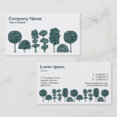 トピアリー – Dk Moss Green on White 名刺 (正面/裏面)