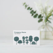 トピアリー – Dk Moss Green on White 名刺 (スタンド正面)