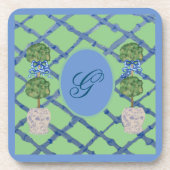 トピ絵を描アリChinoiserie Ginger Jars Jar コースター (正面)