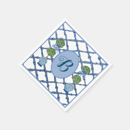 トピ絵を描アリChinoiserie Ginger Jars Jar スタンダードカクテルナプキン (角)