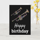 トファンキーランペットカラフルハッピーバースデー カード (黄色い花)