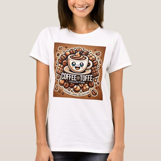 トフィが大好きコーヒー 独占的なロゴ Tシャツ (正面)
