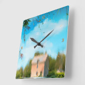 トプシー・ターヴィ スクエア壁時計 (傾斜)