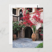 トプロウ修道院の教会コートヤードクレタギリシャ ポストカード (正面/裏面)